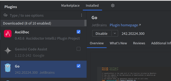 有料版Goプラグインインストール画面